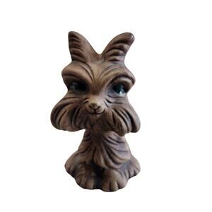 Vintage Ceramic GO USA Dog Figurine Big Eye Brown Scottish Terror